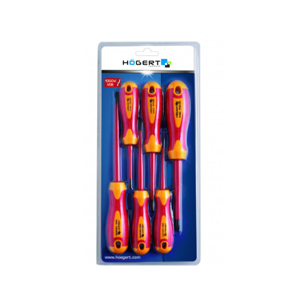 Set električarskih odvijača 3+3 1000V HOGERT HT1S996