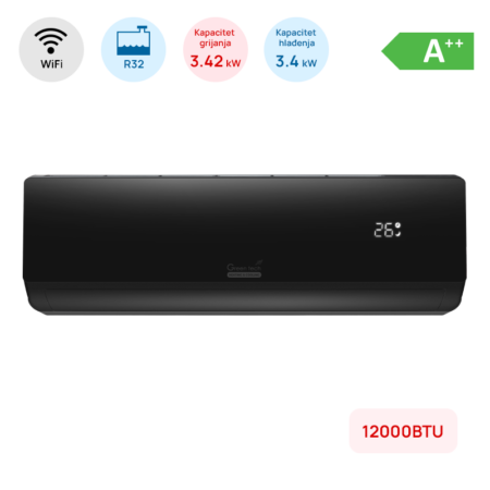 Klima uređaj Green Tech 12-IN82B-WIFI 3,4kW Crna